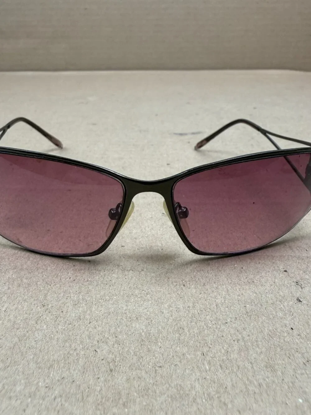 Men's Vintage Style Sunglasses Pink Tinted Lens DAMAGE